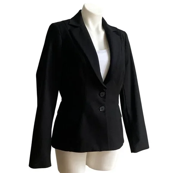 White House Black Market Signature Black Double-Button Closure Blazer, Size 10 - Picture 3 of 11